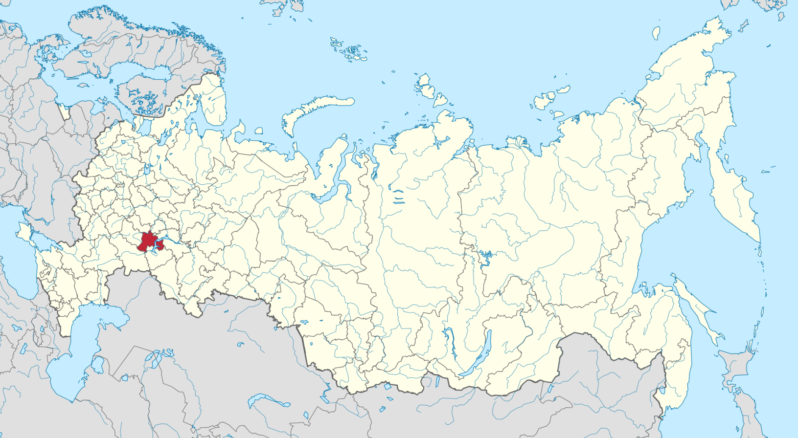 Ульяновская область на карте