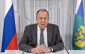 Видеообращение Министра иностранных дел Российской Федерации С.В.Лаврова по случаю 100-летия журнала «Международная жизнь», 23 декабря 2022 года